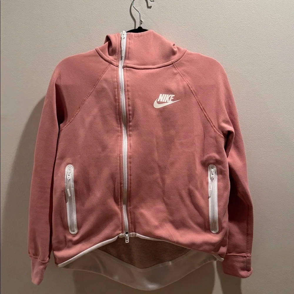 Nike Tech Fleece Full-Zip Cape Hoodie Women’s XSmall Pink Athletic Casual